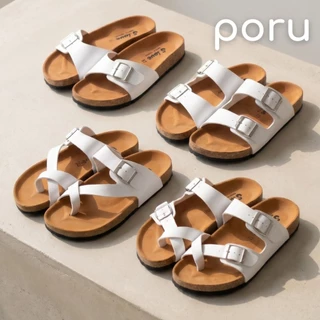 [ส่งฟรี]Poru รองเท้าแตะแฟชั่นไบเก้น White Collection พื้นนุ่ม ไซส์ 36-40