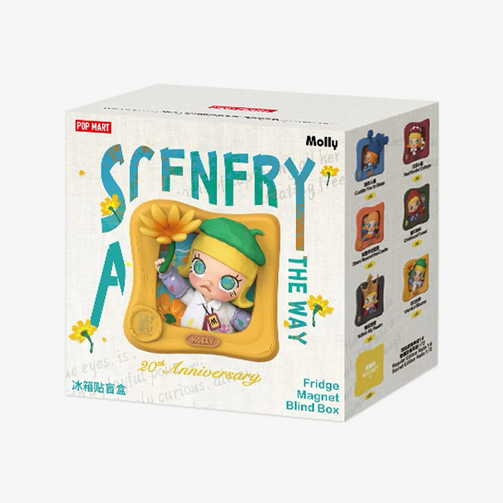 ✅จุ่มลุ้นซีเคร็ท✅ POP MART MOLLY Scenery Along the Way Series - Fridge Magnet Blind Box