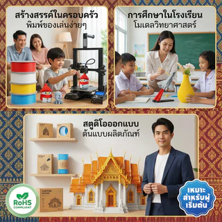 3D Printer Filament Bambu Lab PLA Lite เส้น แบรนด์ มีหลายสี,RFID,คุณภาพสูง 1KG-1.75mm For Bambu LAB A1/A1 mini/X1/P1/H2
