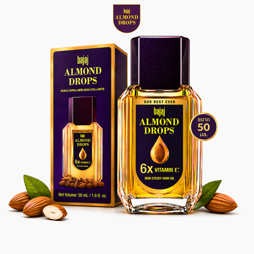 Bajaj almond drops น้ำมันอัลมอนด์ น้ำมันบำรุงเส้นผม 50 มล.