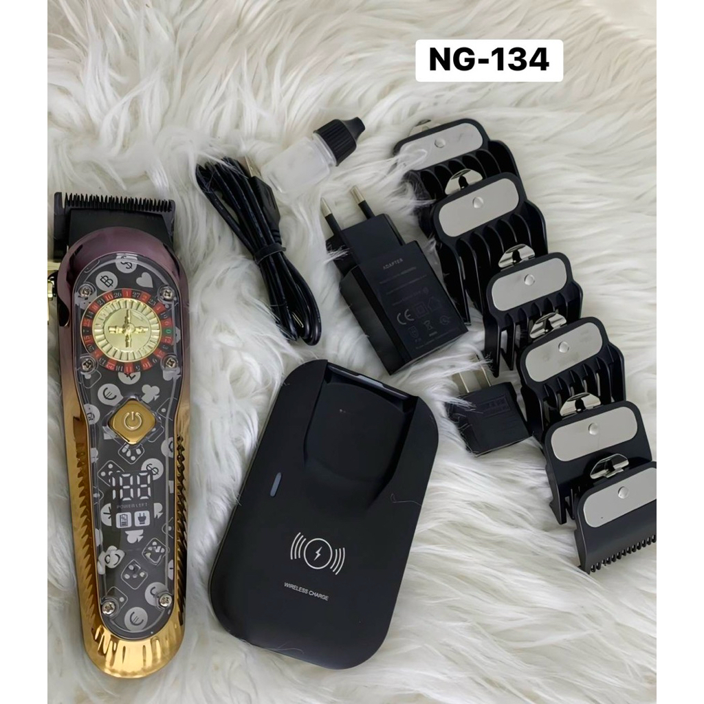 ปัตตะเลี่ยน NG-134 ไร้สายชาร์จผม clipper 440C สแตนเลสผง metallugry ใบมีดผม clipper ปัตตาเลี่ยนไฟฟ้า