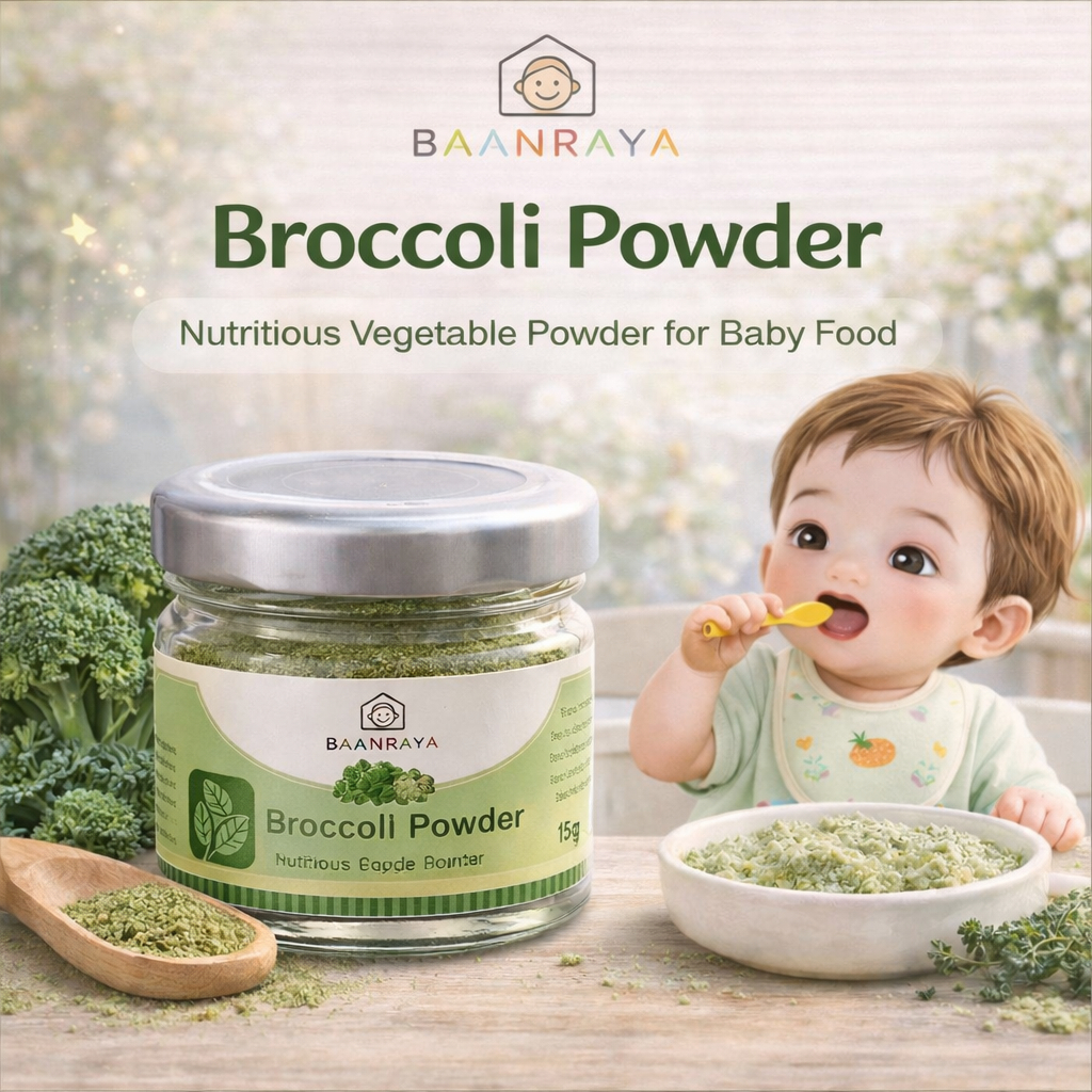 🔥Mini Size 🥬เคลบดผง/ ผงผักเด็ก 100%  6M+ ไฟเบอร์สูง เสริมธาตุเหล็ก BLW Baby Vegetable Powder | Baan Raya