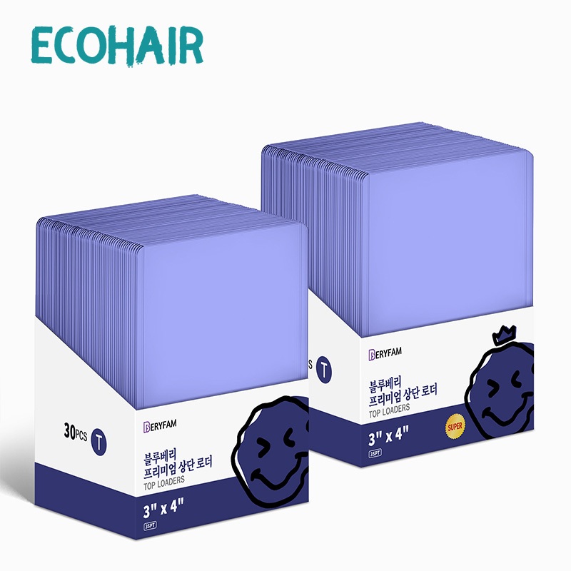 30ชิ้น BERYFAM Toploader ใส่การ์ด สีฟ้า เก็บการ์ด ถุงใส่การ์ด3x4 เหมาะสำหรับ Pokemon ซีรีส์Blueberry
