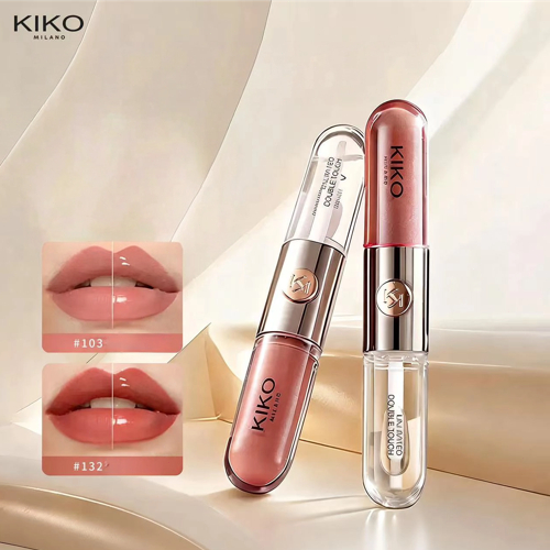 KIKO Milano Double Touch ลิป 2in1 สี+กลอส ไม่ติดแมสก์ ติดทน 12ชม. ปากฉ่ำ ของแท้