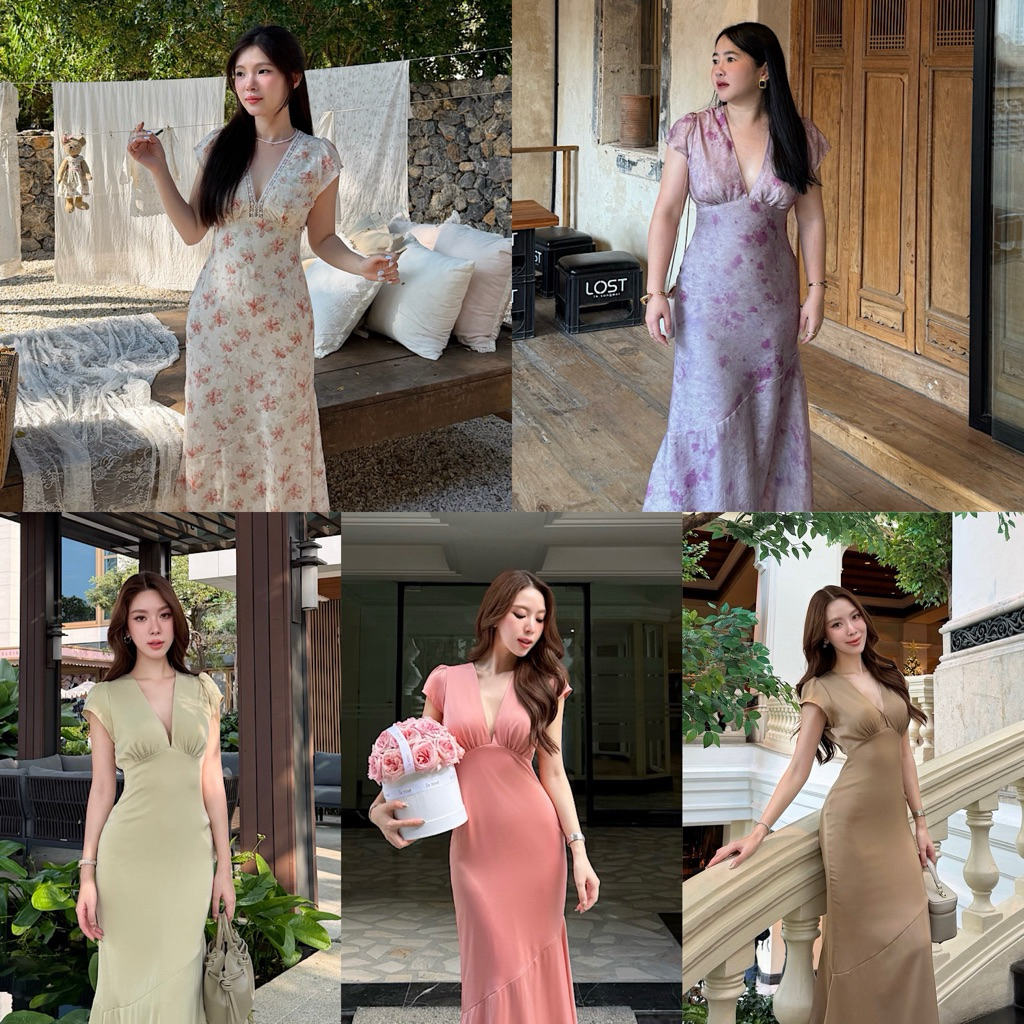 Dressfriends.bybf | Belle dress เดรสยาว ลุคลูกคุณหนู เรียบร้อย ดูแพง ทรงสวย สวมใส่สบาย