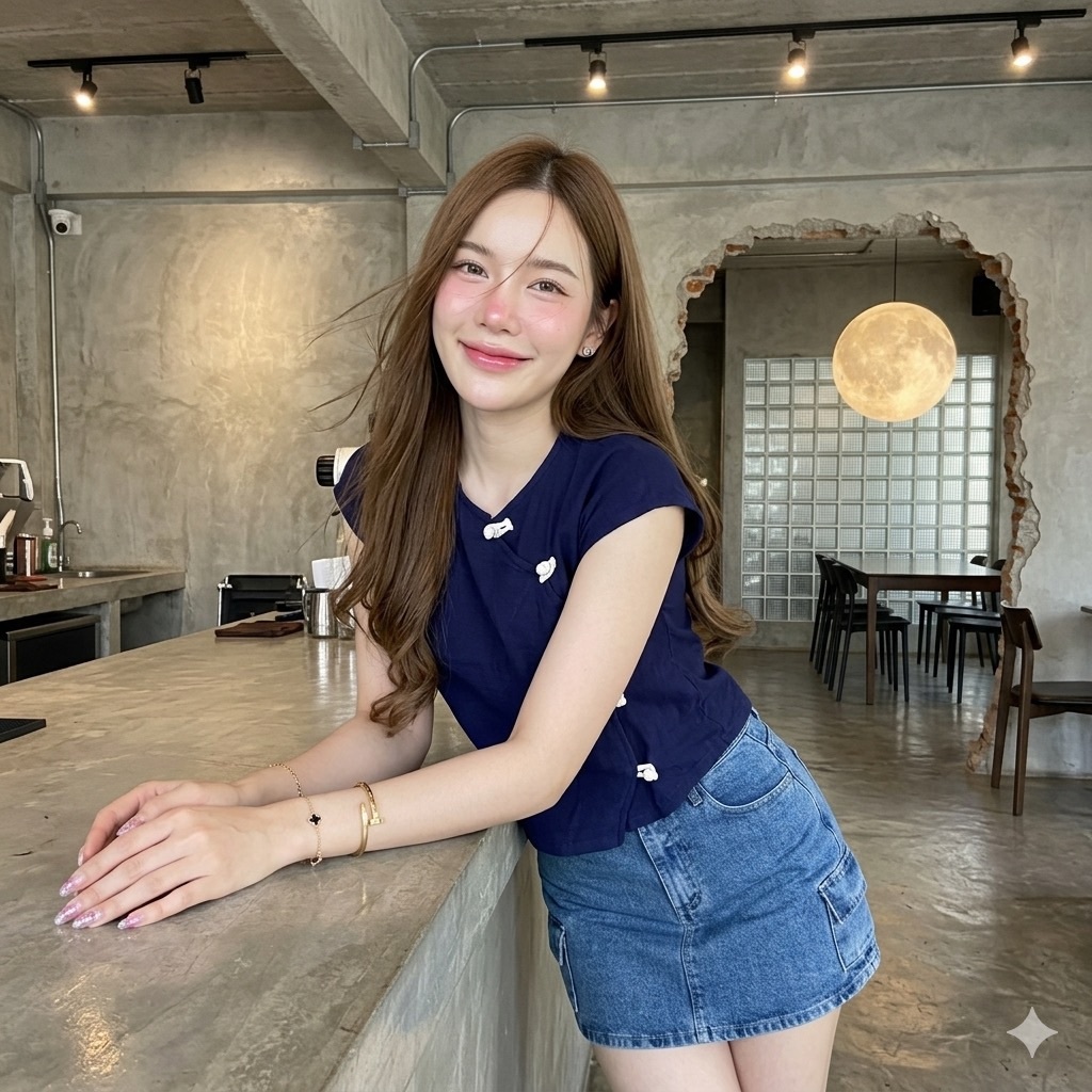 LANNA - เสื้อคอกลมกระดุมสาน เสื้อผู้หญิง ผ้าฝ้ายเนื้อนุ่มทรงสวยใส่สบาย - รุ่นทองกวาว