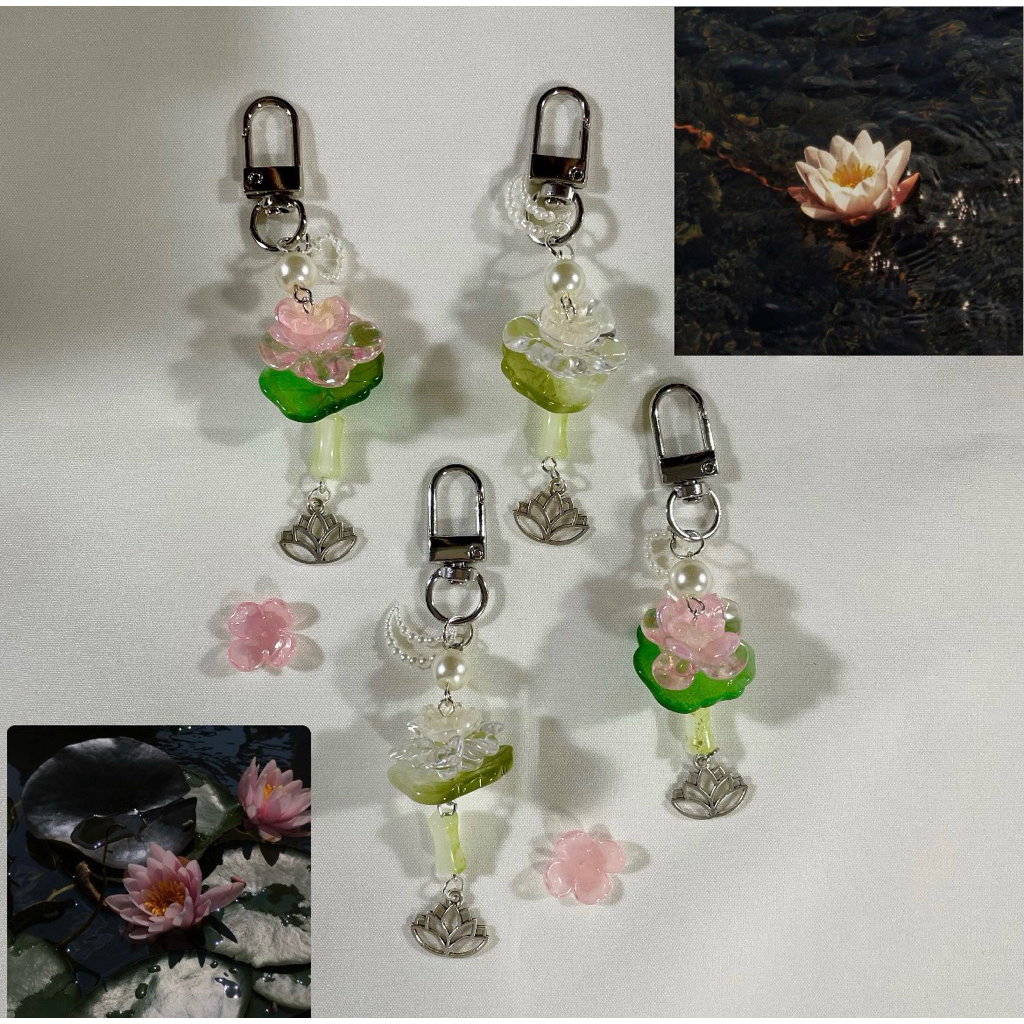[Handmade] พวงกุญแจดอกบัว lotus flower phone charm