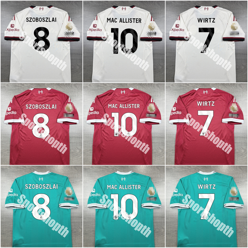 PLAYER : เสื้อฟุตบอล ลิlวoร์wูล Home Away Third 2025/26 อาร์ม EPL เบอร์ชื่อ 7 WIRTZ 8 SZOBOSZLAI 9 I