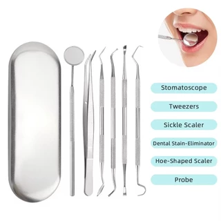 💥ส่งจากกทม💥 6 อุปกรณ์ขูดหินปูน kit oral tools โพรบหินปูน Borescope ช่องปาก