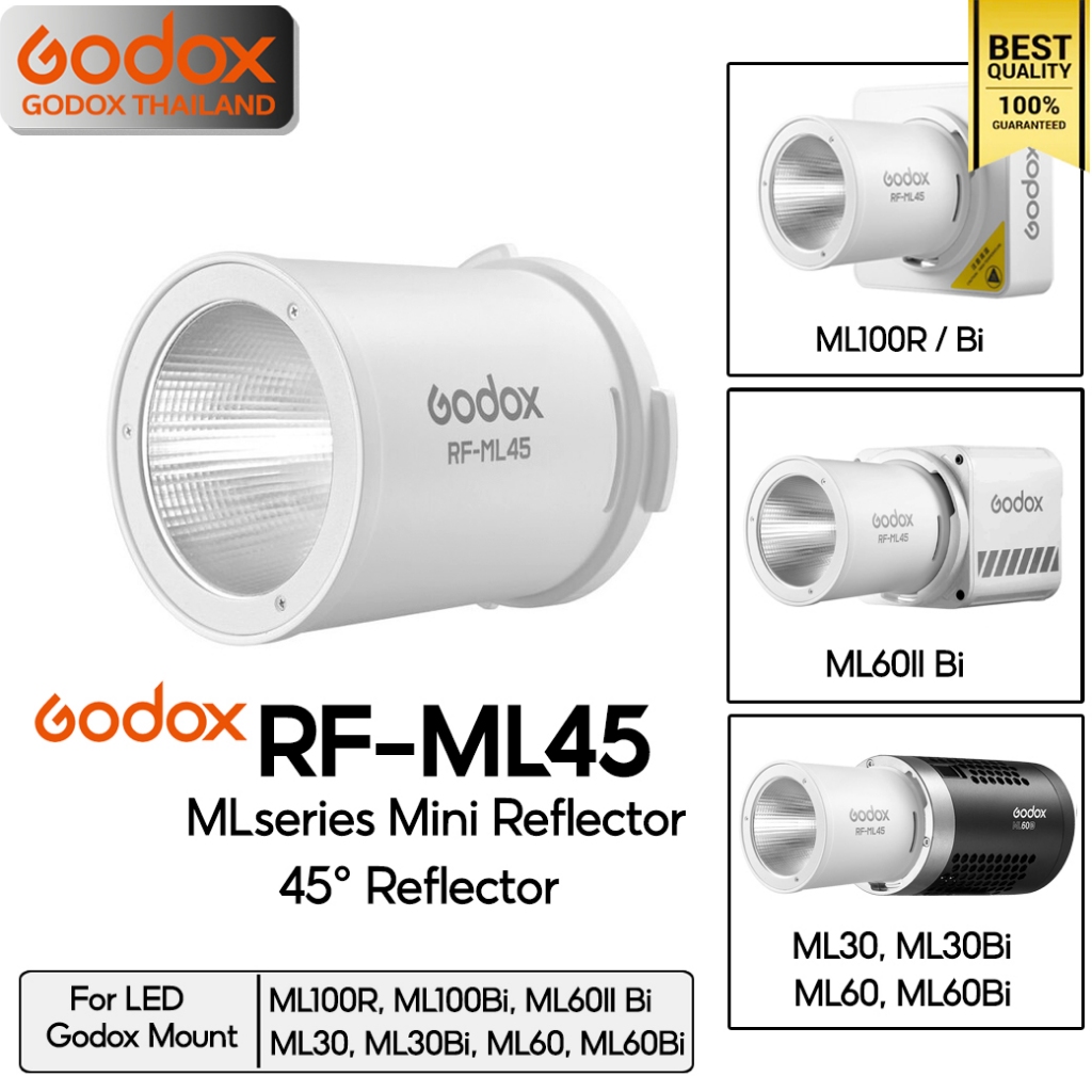 Godox RF-ML45 ML-series Mini Reflector 45° ( Godox Mount ) สำหรับ LED ML100, ML30, ML60, ML60II / Go