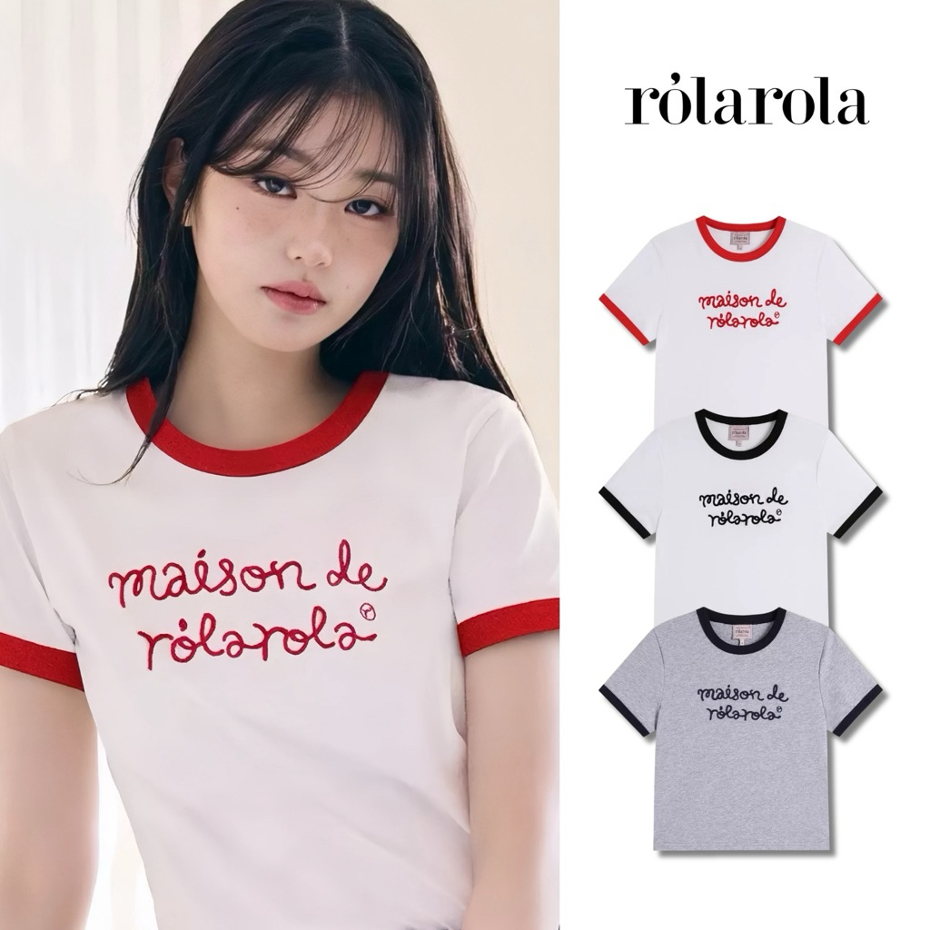 พร้อมส่ง / เสื้อยืด ❤️💯❤️ Rolarola - Maison De Rola Ringer T-shirt ส่งสินค้าทุกวัน ส่งเร็ว