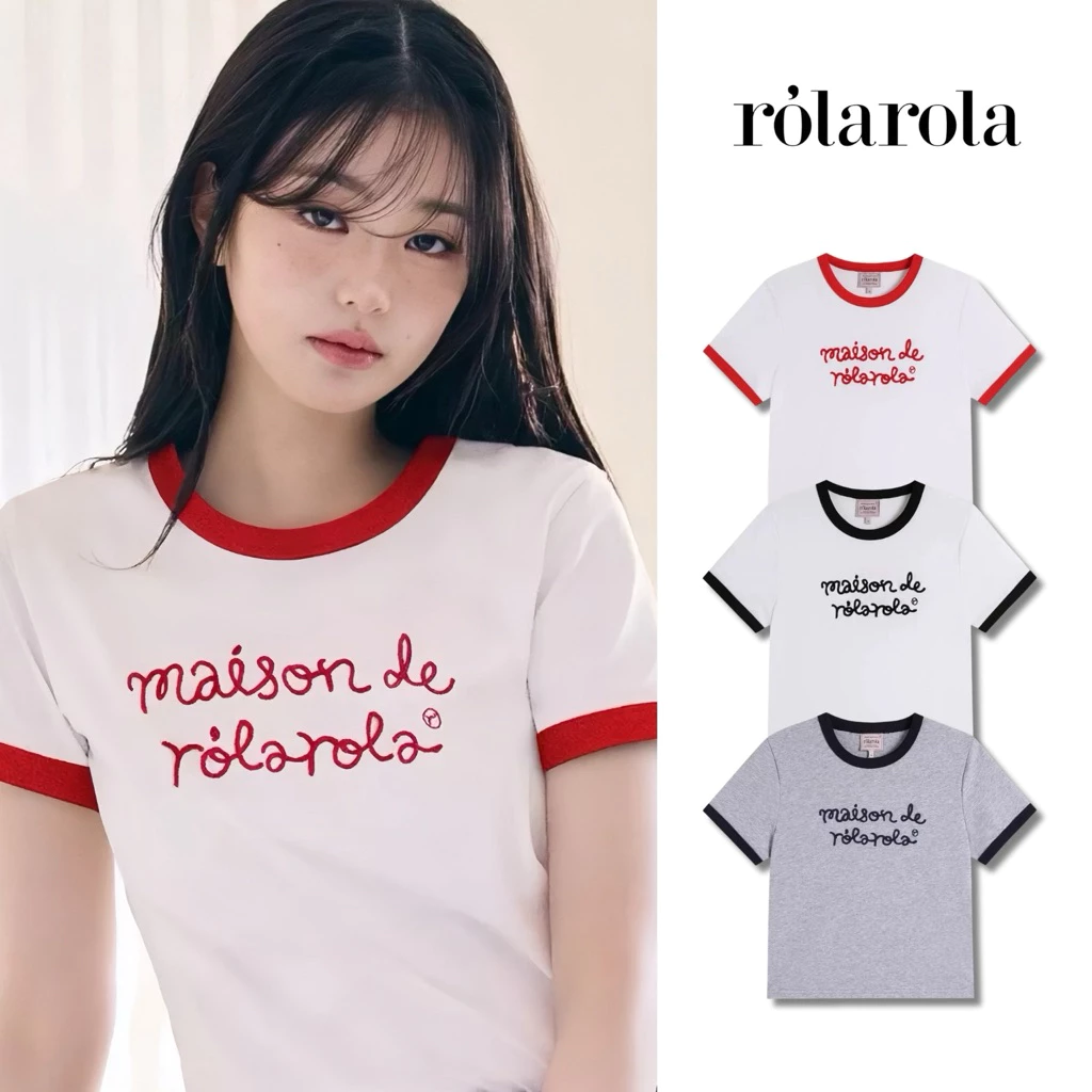 พร้อมส่ง / เสื้อยืด ❤️💯❤️ Rolarola - Maison De Rola Ringer T-shirt ส่งสินค้าทุกวัน ส่งเร็ว