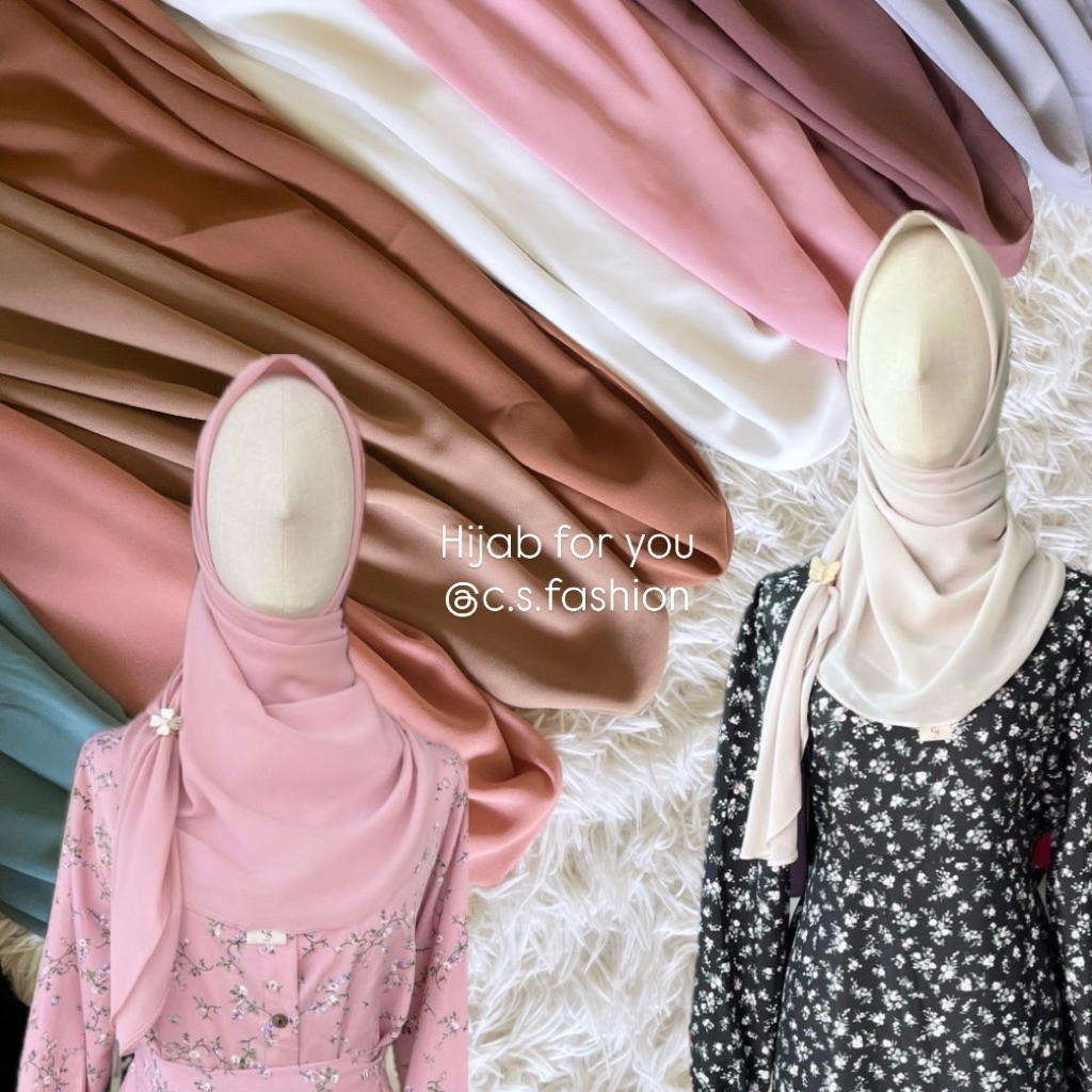 (พร้อมส่ง✨)ฮิญาบชีฟอง สามเหลี่ยมมุมโค้ง ผ้าคลุมชีฟอง ขนาดหลาสอง|หลาสาม