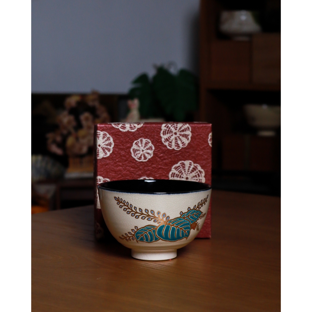 MATCHACHAN | 🍵 Kiyomizu-yaki  With Kiri ถ้วยงาน Kyoto ลวดลาย ต้นคิริ (Paulownia)