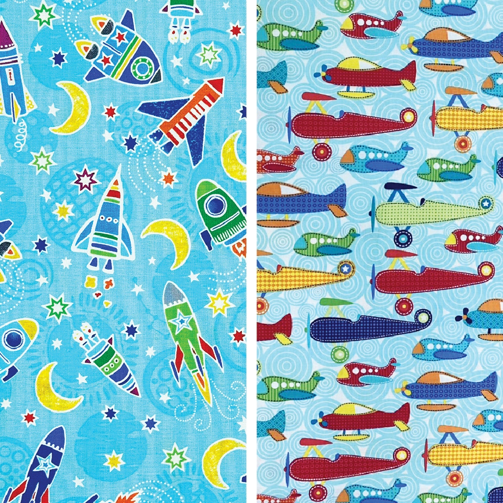 Cotton Fabric imported from the USA🇺🇸 ผ้าคอตตอนแท้ หน้ากว้าง 44 นิ้ว #989010 Out of Orbit | #984057 