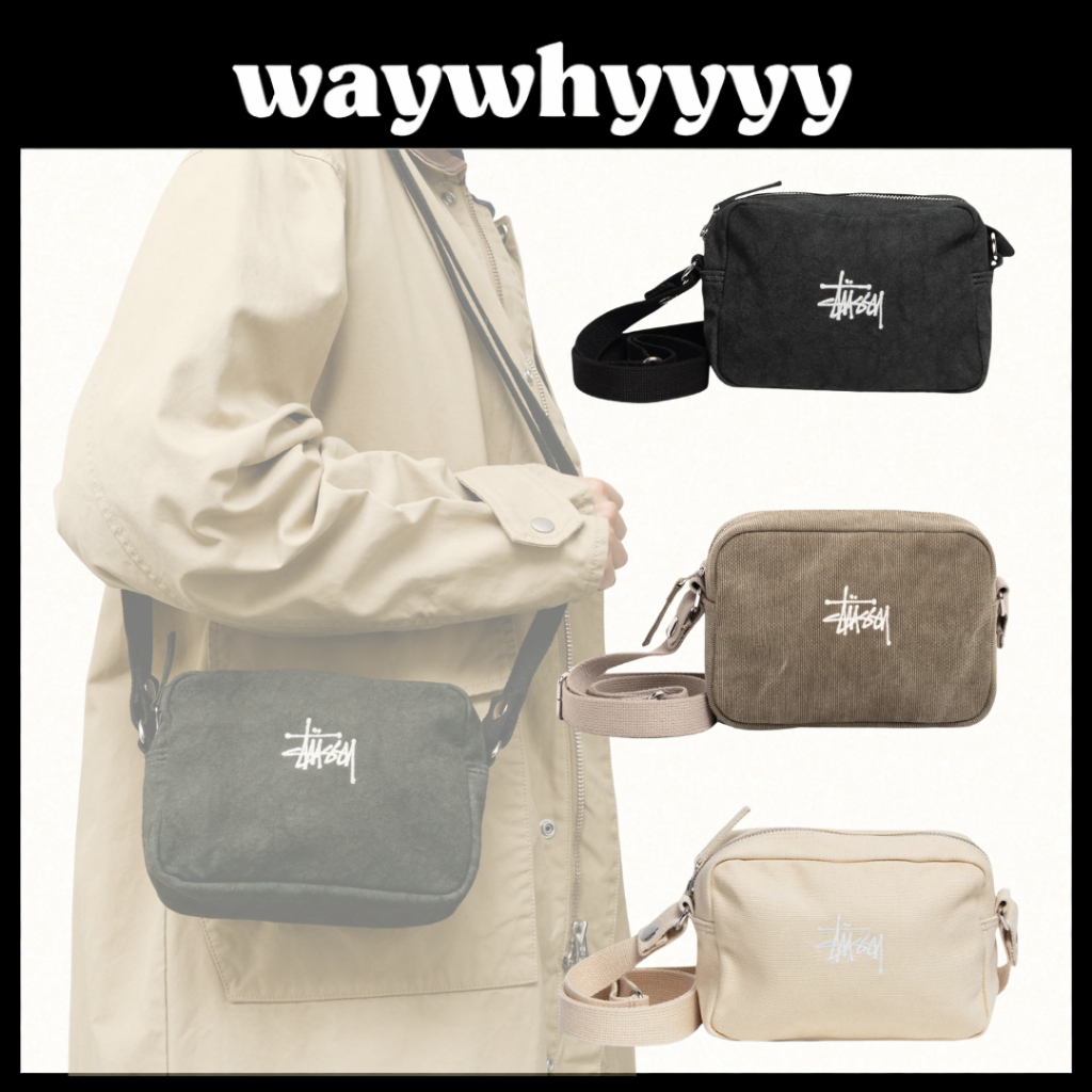 [ของแท้] กระเป๋าสะพายข้าง Stussy Canvas Side Pouch ราคา ถูกที่สุด ดีลบีเคเค