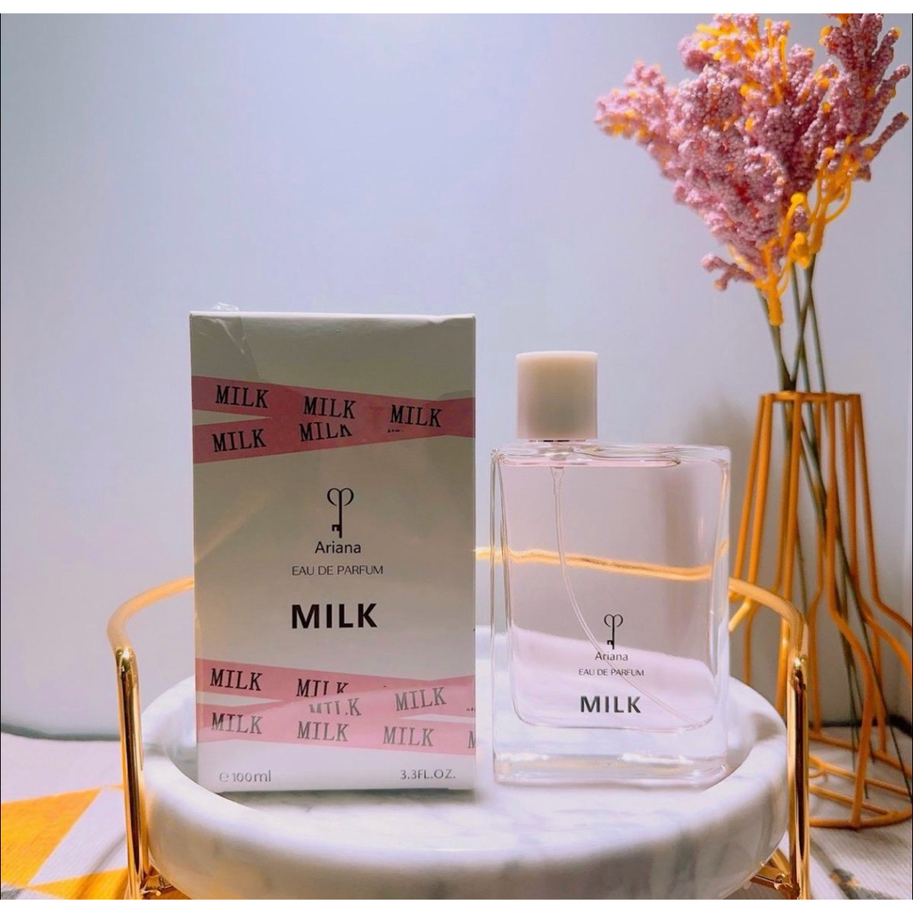 น้ำหอมนำเข้าMilk ariana(กลิ่นเทียบ เบอเฮอบอสซั่ม)100ml.🚚 ส่งของทุกวัน ⚡️ ส่งไว