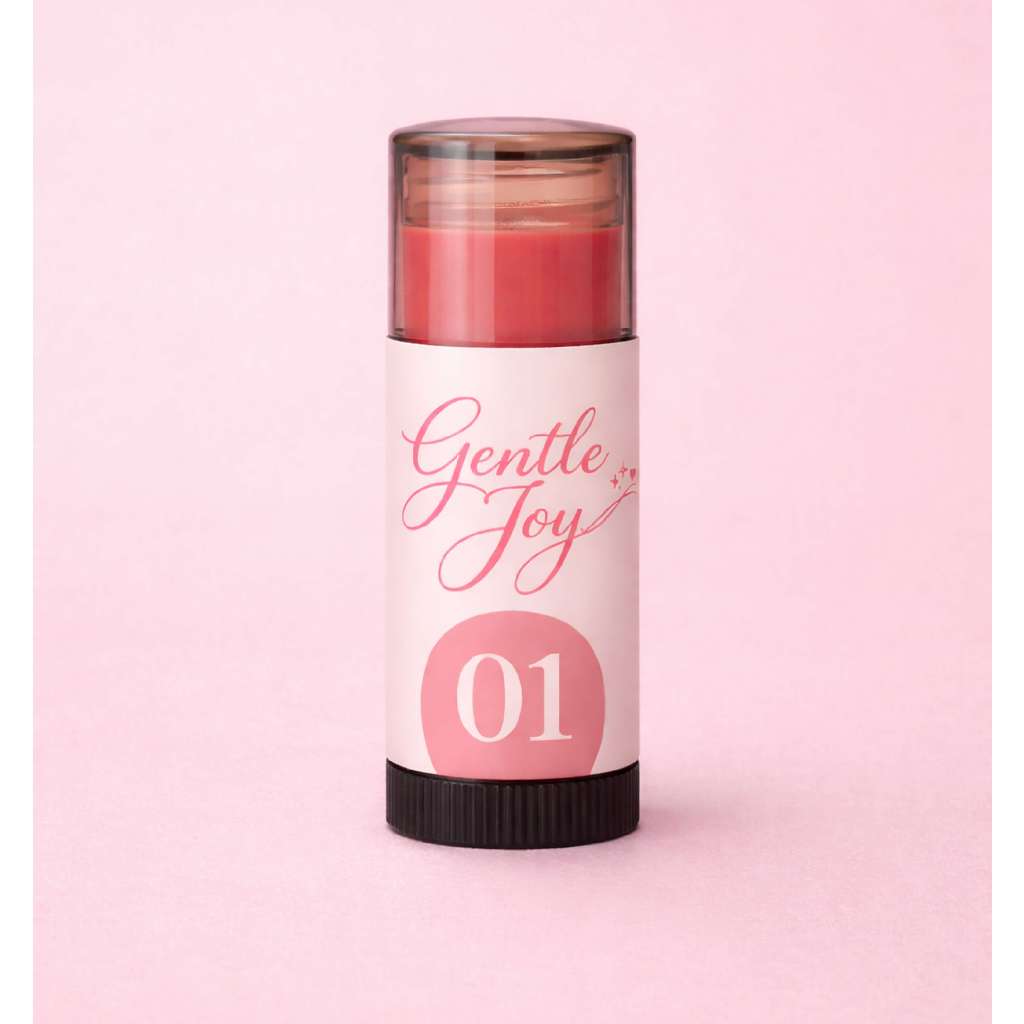 คำน่อย Gentle Joy 01 ลิปสีผึ้งทาปาก สีชมพูพีช ลิปบาล์มมีสี ปากฉ่ำวาว ดูธรรมชาติ ทาได้ทุกวัน