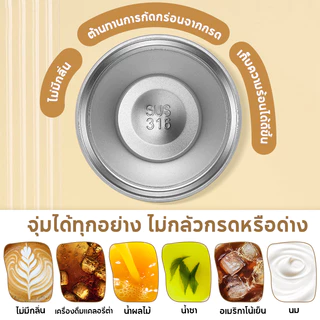 Lumio กระบอกน้ำเก็บความเย็น ถ้วยฉนวนสแตนเลส 316การ์ตูนถ้วยกาแฟน่ารัก 600ML เชือกมือแบบพกพา ถ้วยน้ำฟาง