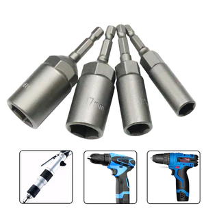 2 ชิ้น/4 ชิ้น บล็อกยิงหลังคา 8MM/10MM/12MM/14MM Power nut ใช้กับสว่าน หัวบล็อกแม่เหล็ก ขยาย 80MM บล๊อกหกเหลี่ยม