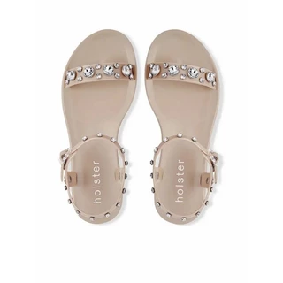 holster australia รองเท้าแตะรัดส้นผู้หญิง glitz solid สี champagne