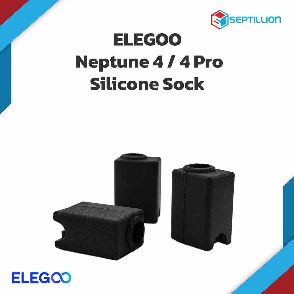 ELEGOO Neptune 4 / 4 Pro Silicone Sock — ปลอกซิลิโคนป้องกันความร้อน Hotend แท้