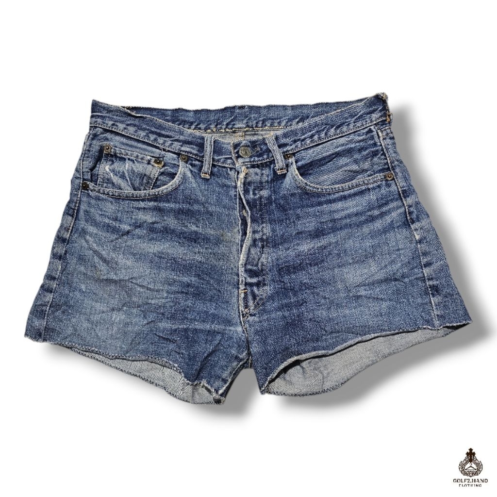 vintage levi's 501 USA 1960s ริมแดง ซิงเกิ้ล no2 กางเกงยีนส์ขาสั้นมือสอง เอว 32  ยาว13