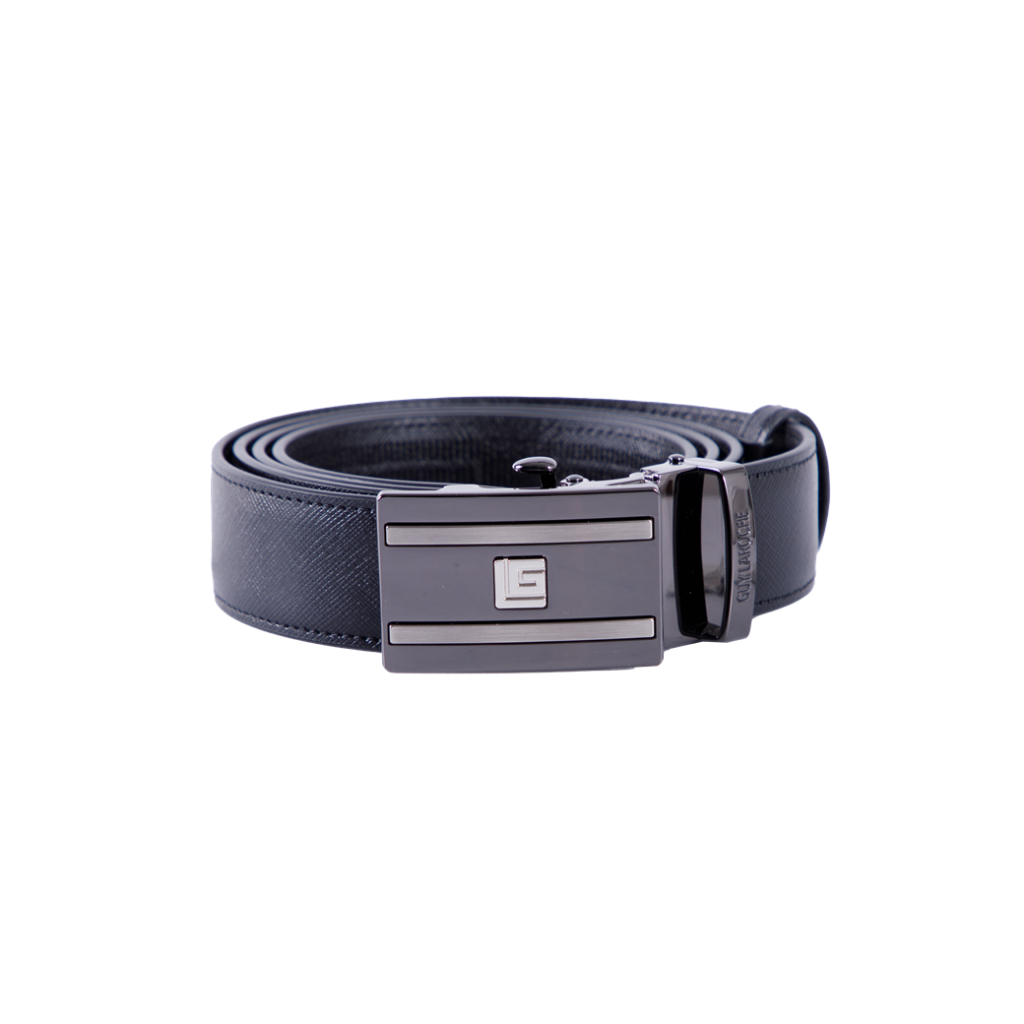 Guy Laroche เข็มขัดหนังผู้ชาย หัว AUTO  LOCK  สีแบลคนิเกิ้ล รุ่น BB51081S6BL