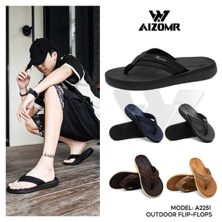 AIZOMR รองเท้าแตะผู้ชาย Flip Flops กันลื่น การรองรับส่วนโค้ง มีให้เลือก 5 สี รุ่น A2251