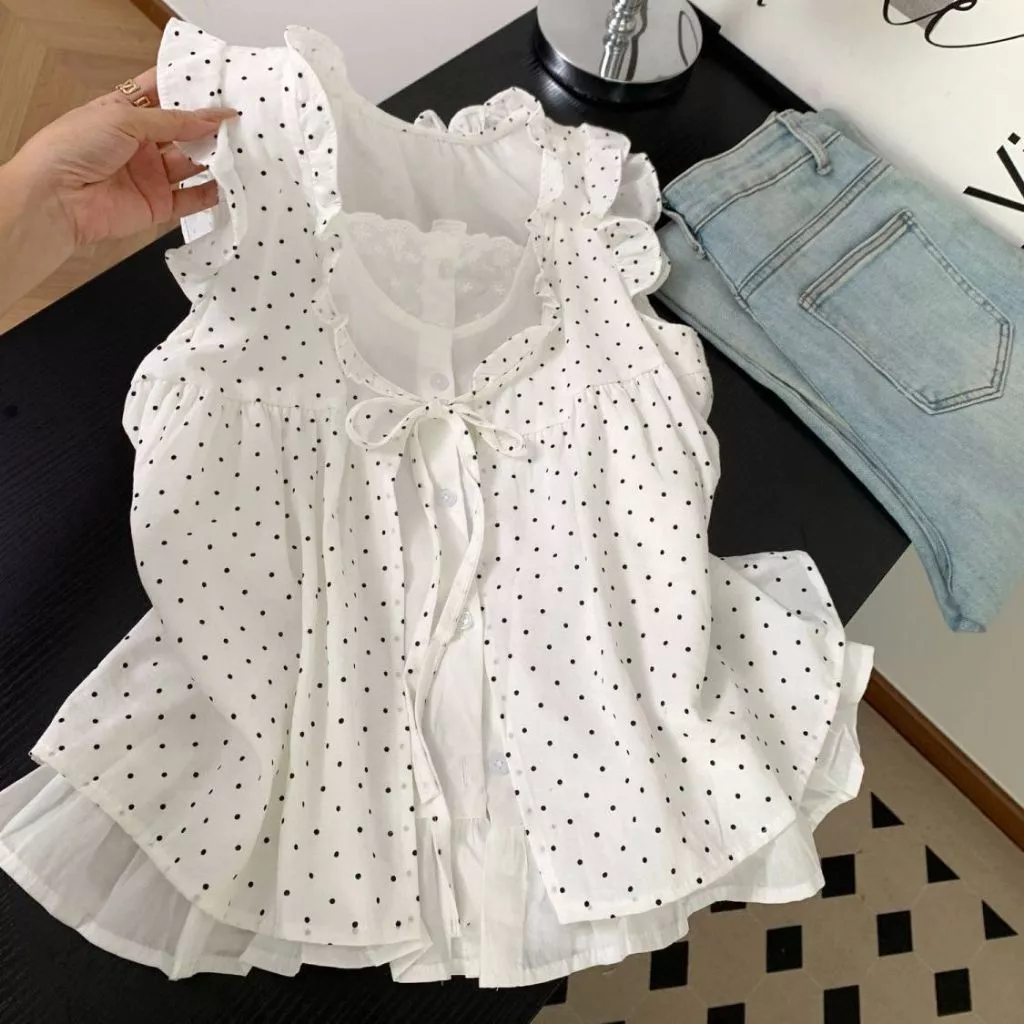 🧡LINNA🧡Hเวอร์ชันเกาหลี ผูกขึ้น เสื้อแขนสั้น เสื้อเชิ้ต รุ่นใหม่ สไตล์หวาน