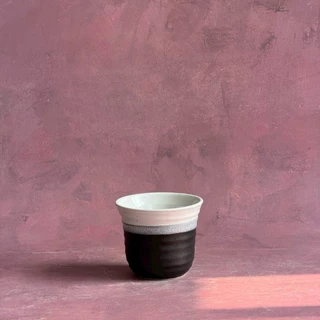 แก้วเซรามิค แก้วไม่มีหู เคลือบสีทูโทน ความจุ 200 ml Mug Ceramic เข้าไมโครเวฟได้ เข้าเครื่องล้างจานได้ - AT1CERAMIC