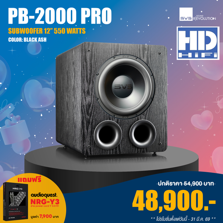 SVS PB2000 Pro Subwoofer Speaker Black Ash 12''