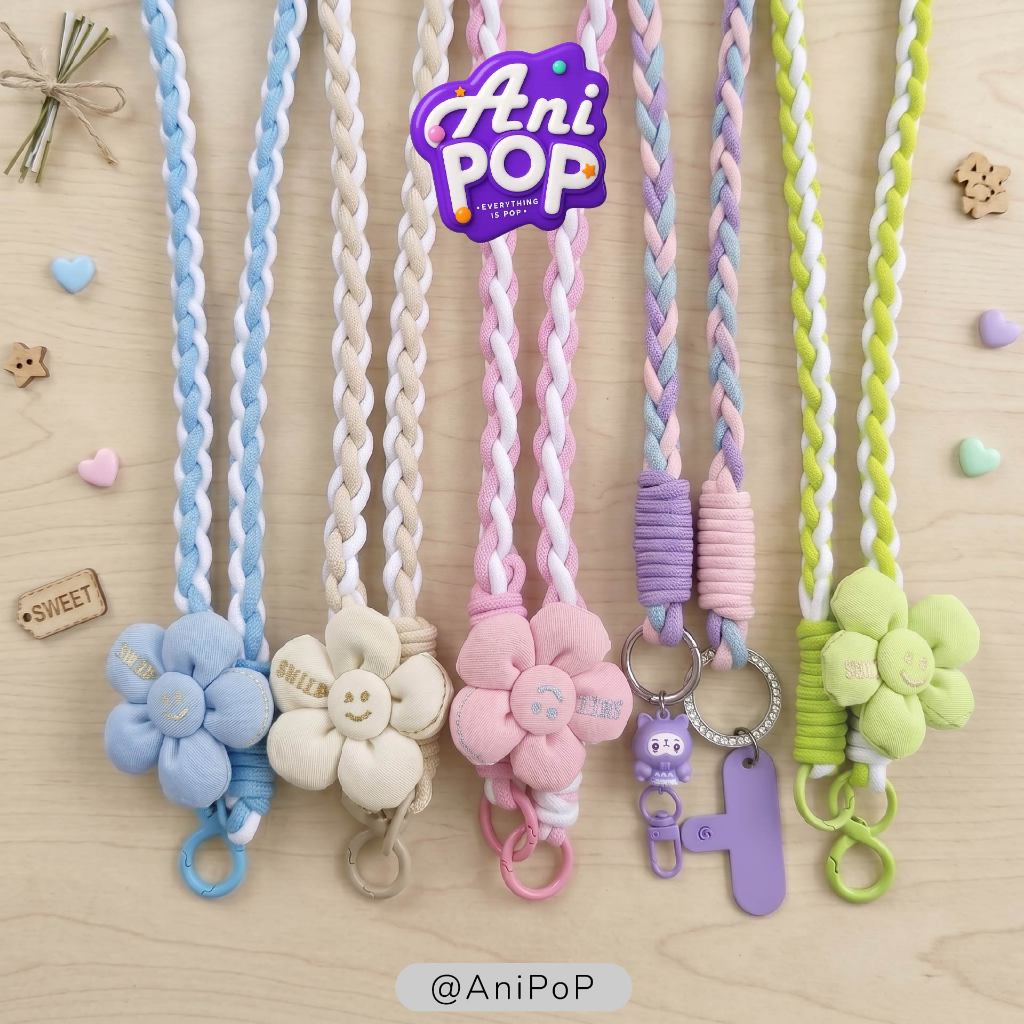 สายสะพายมือถือ · เชือกถักแฮนด์เมด · AniPoP · มินิมอลละมุน · สายคล้องมือถือ · Phone Strap [W001]
