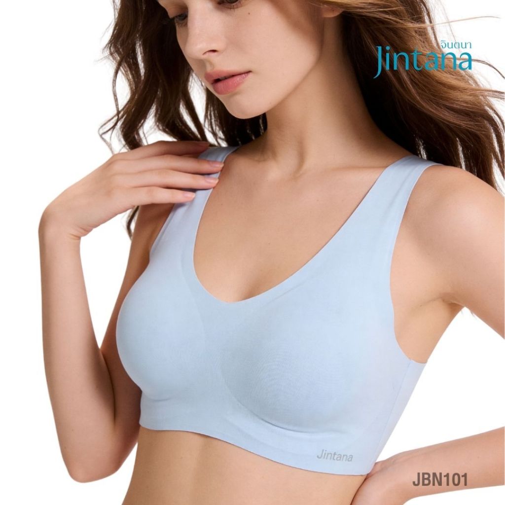 [สินค้าขายดี] Jintana เสื้อชั้นใน รุ่น Lite รหัส  JBN101 (แบบสวมหัว) บราไร้โครง ผ้านุ่มลื่น เย็นสบาย ไร้ตะเข็บ