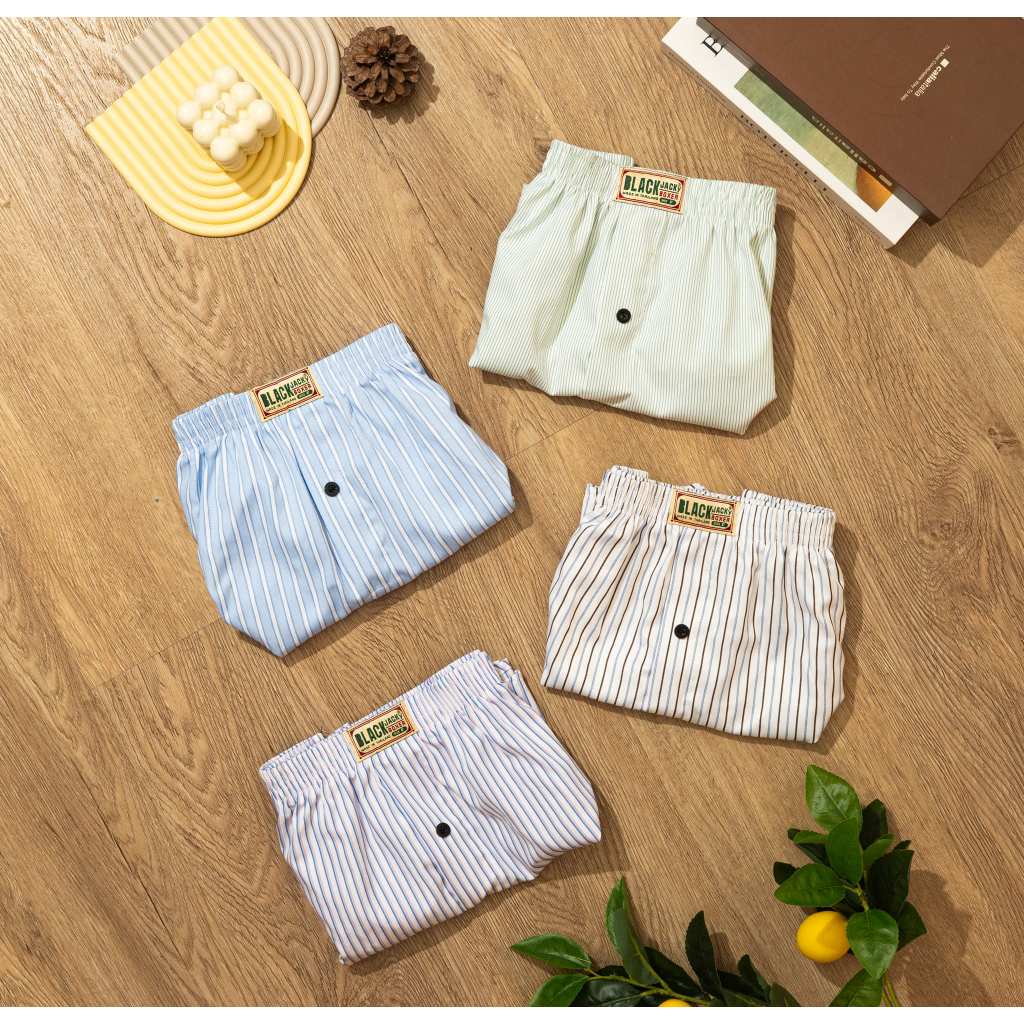 ยกเซต 4 ตัว !!! กางเกงบ็อกเซอร์เกาหลี BlackJacky กางเกงผ้าเชิ้ต