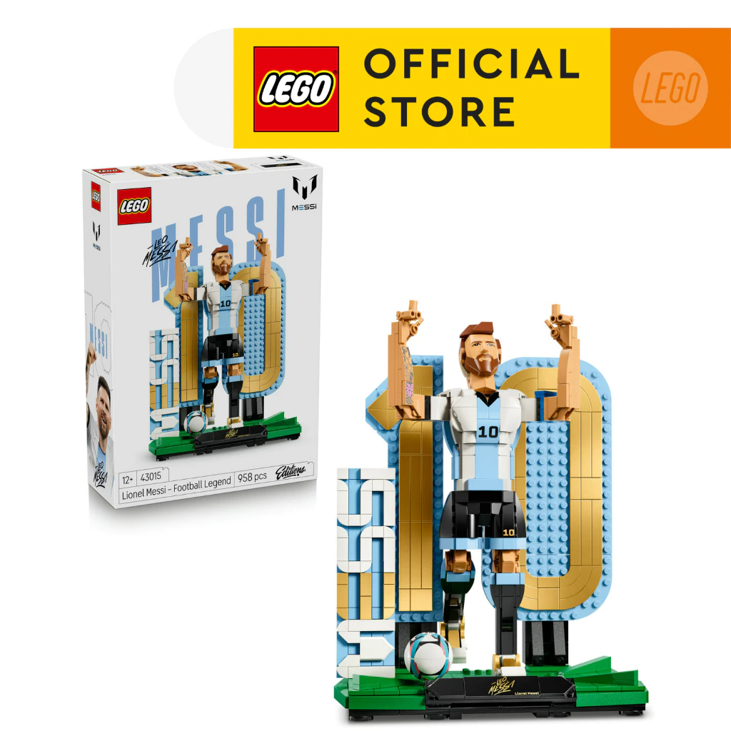 LEGO Editions Football 43015 Lionel Messi – Football Legend (958 Pieces), Building Blocks, Kids Toy