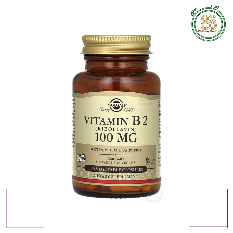 Solgar, Vitamin B2 (Riboflavin), 100 mg, 100 Vegetable Capsules