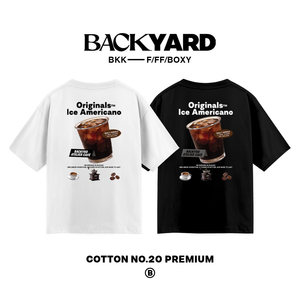 BACKYARD-เสื้อOversize/Boxy ลาย Ice Americano ผ้าCotton100% Premium No.20