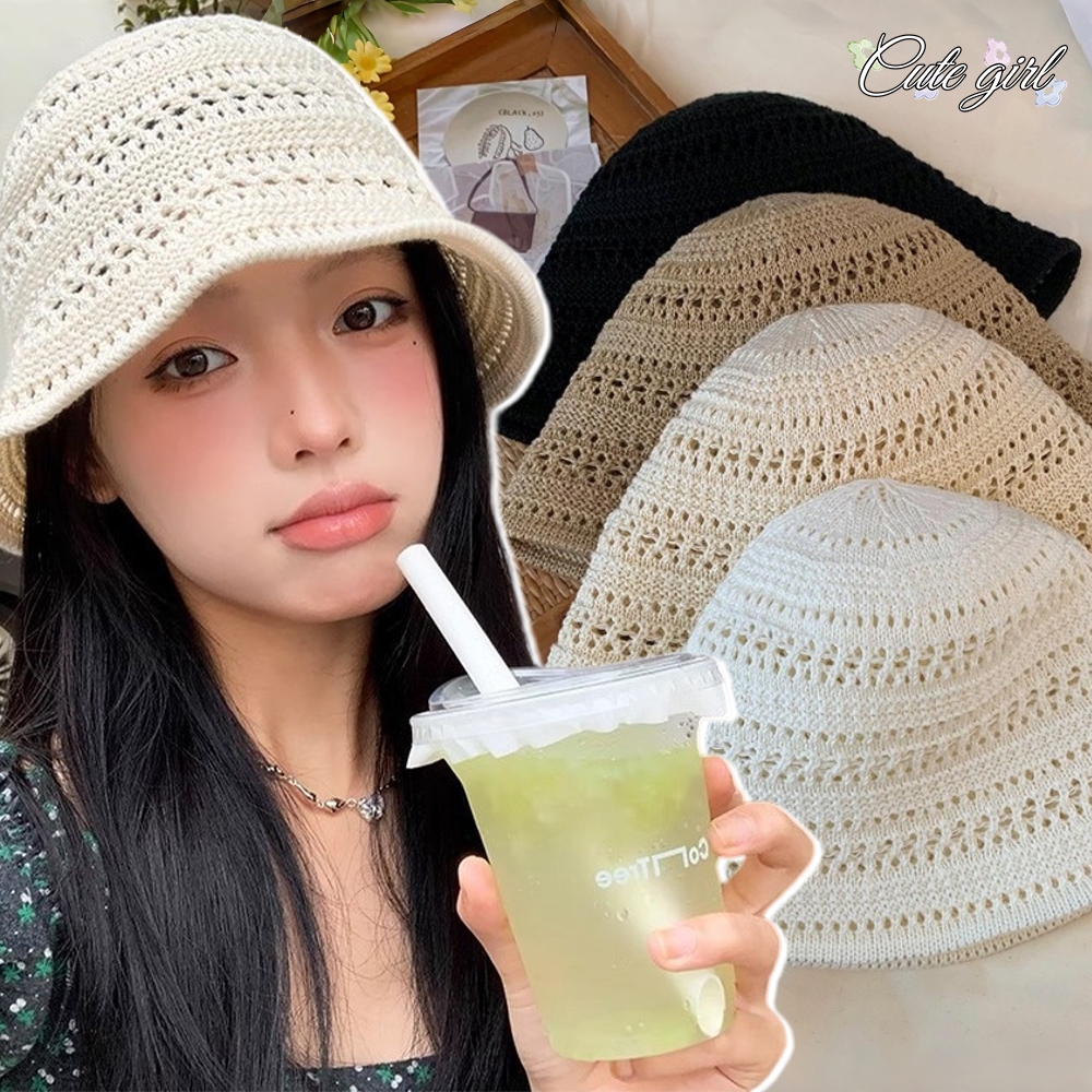 หมวกบักเก็ต หมวกไหมพรม คุณภาพดี ทรงสวย ins มินิมอล ใส่เที่ยวชายหาด ใส่ถ่ายรูป กันแดด เกาหลี ส่งเร็ว COD