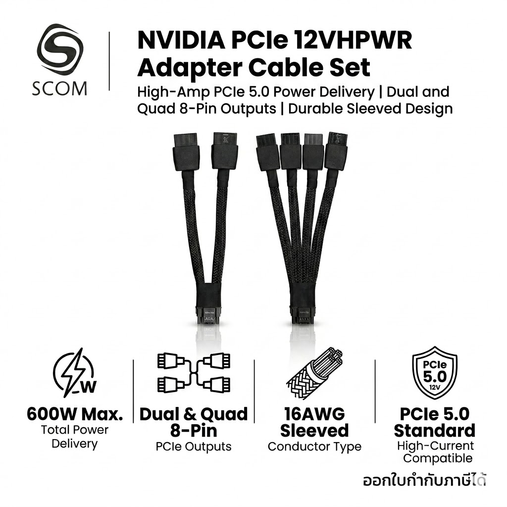 (PSU CABLE) สายไฟเลี้ยง สำหรับ PCIe 12VHPWR to 8 pin x2 และ 8 pin x4