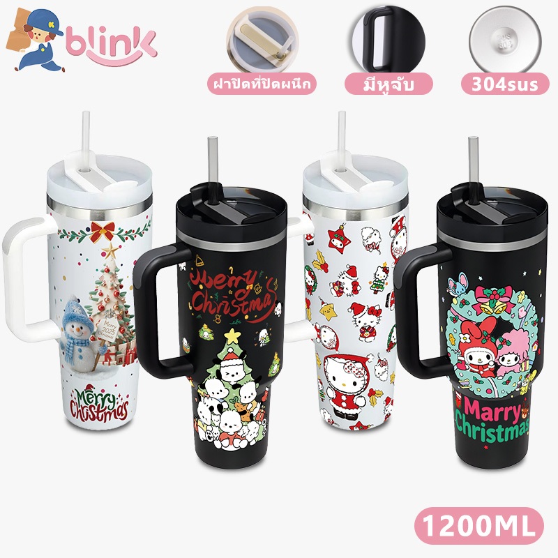 แก้วสแตนเลส304 แก้วเก็บอุณหภูมิ ขนาด1200มล. แก้วน้ำเก็บความเย็น เก็บร้อน-เย็น พร้อมหู แก้วน้ำแบบพกพา