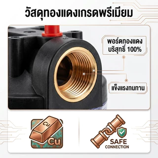 กระบอกกรองน้ำ ขนาด 10 นิ้ว 4 หุน 6 หุน สีน้ำเงิน แถมฟรี ไส้กรอง PP พร้อมอุปกรณ์ กรองน้ำใช้ 1 ขั้นตอน
