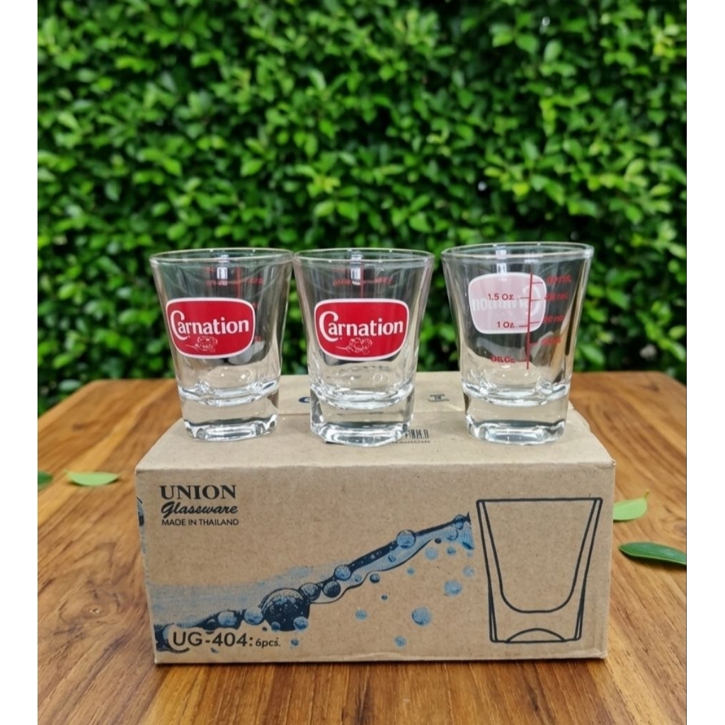 แก้วตวงคาร์เนชั่นขนาด 50มล. แก้วช๋อตสเกลสำหรับตวงนมข้น-น้ำหวาน