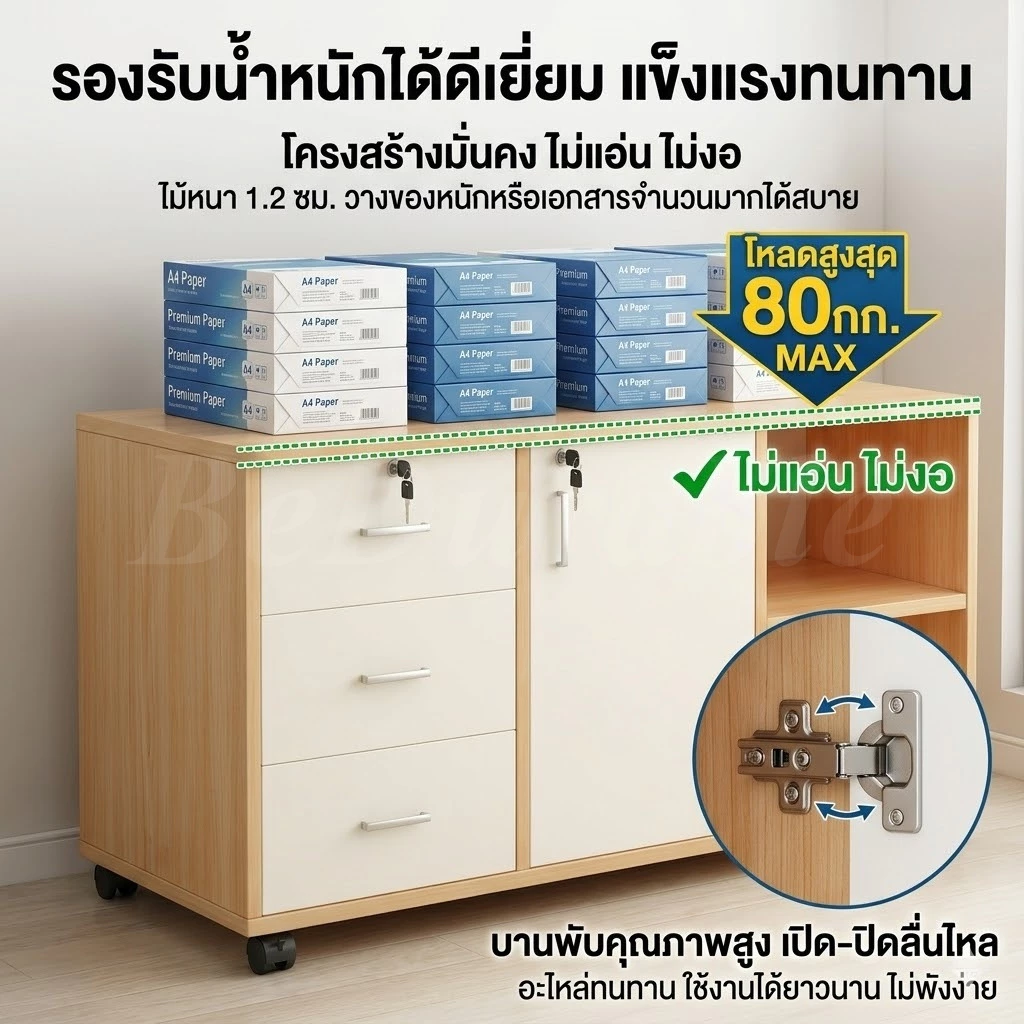BD ตู้เก็บเอกสารล็อคได้ เคลื่อนที่ได้ สไตล์มินิมอล สำนักงาน thumbnail 5