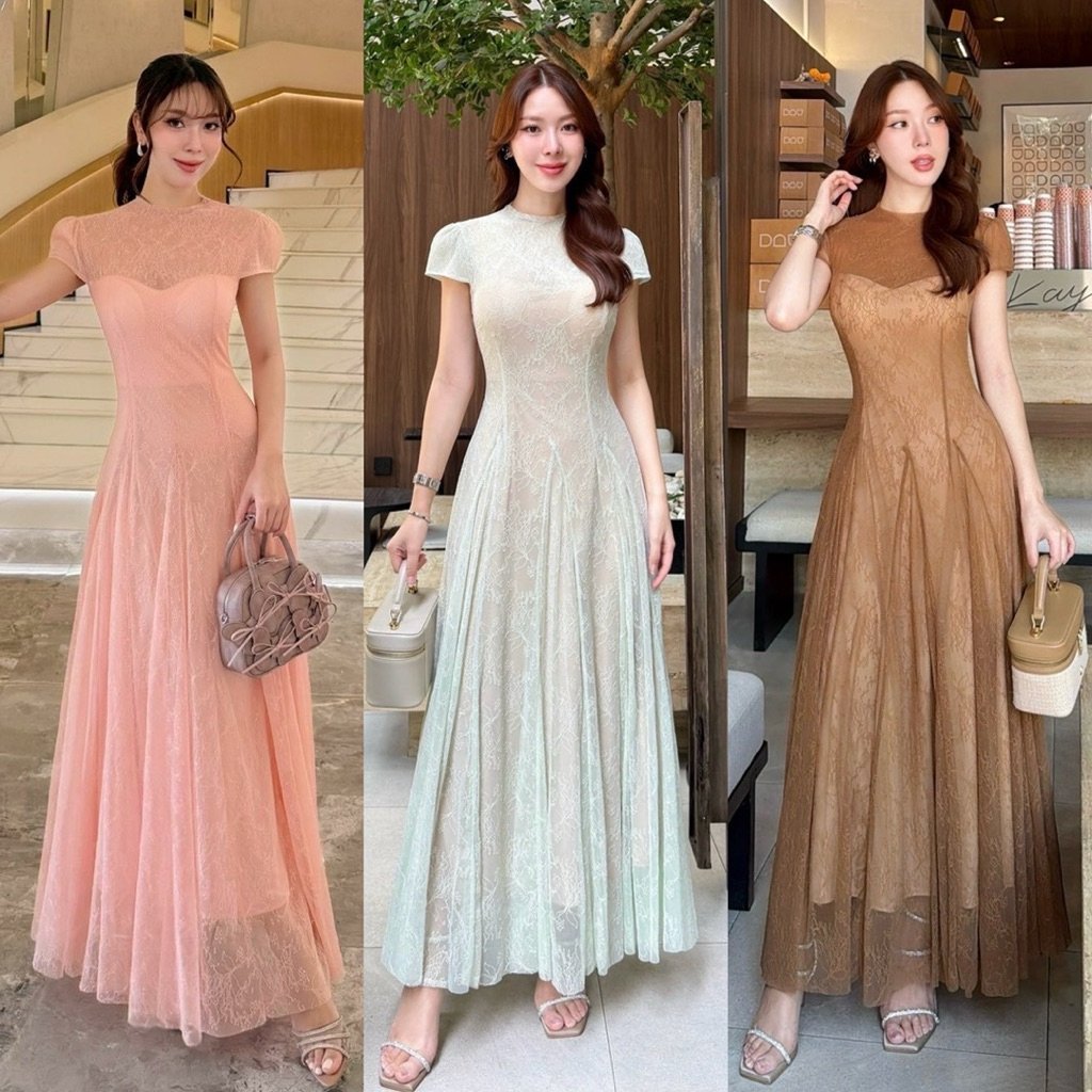 📌📌 พร้อมส่ง 🏷️ABIGAIL เดรสลูกไม้ ชุดลูกไม้ เดรสราตรี ชุดออกงาน เรียบหรู ไปงานแต่ง