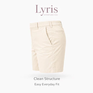 Lyris กางเกงขาสั้นวินเทจผู้ชาย สีครีม Cream Classic Fit (14 นิ้ว) เนื้อผ้าทรงเข้ารูป ใส่สบาย ไม่รัดเป้า ใส่ได้ทุกวัน