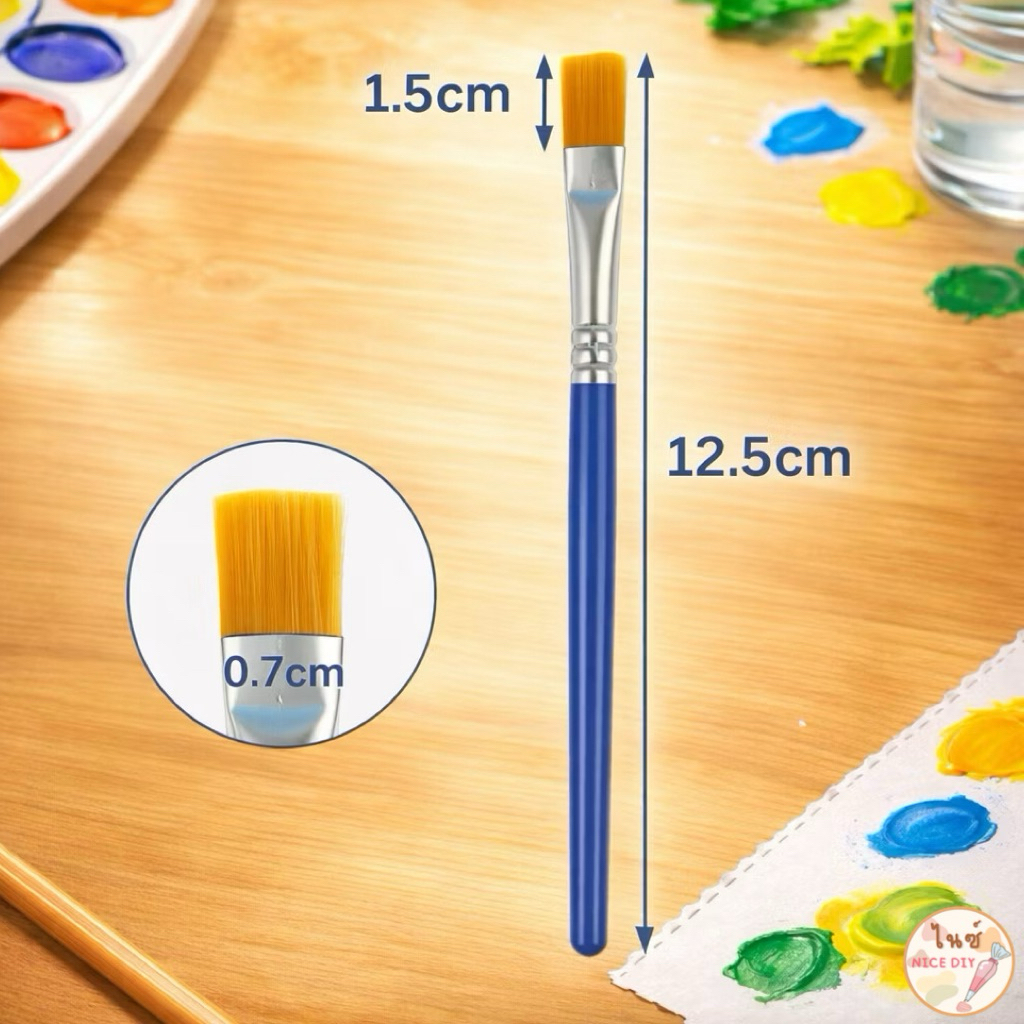 พู่กันระบายสี แปรงระบายสี แพ็ค10ชิ้น ขนาด7มิล พร้อมส่งในไทย ราคา ถูกที่สุด ดีลบีเคเค แกลเลอรีภาพที่ 2