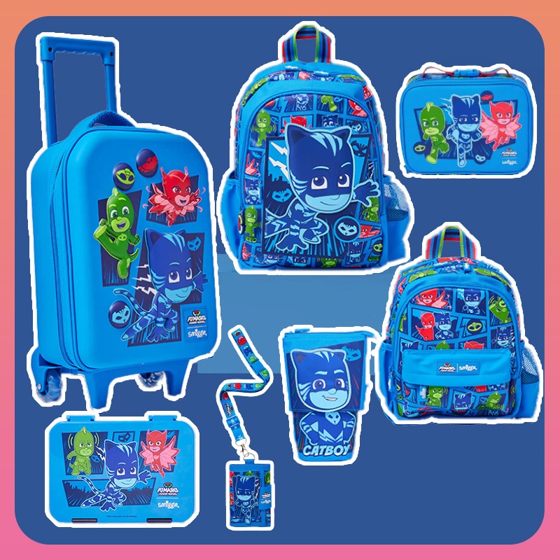 Pj Mask Power Hero 14 นิ้ว / 10 นิ้วกระเป๋าสะพายคู่ / กล่องอาหารกลางวัน