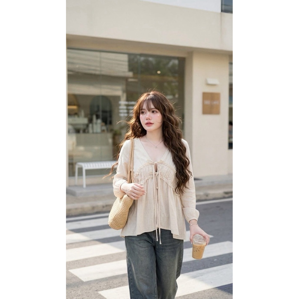 เสื้อผ้าฝ้าย เอแคร์ แขนยาว
