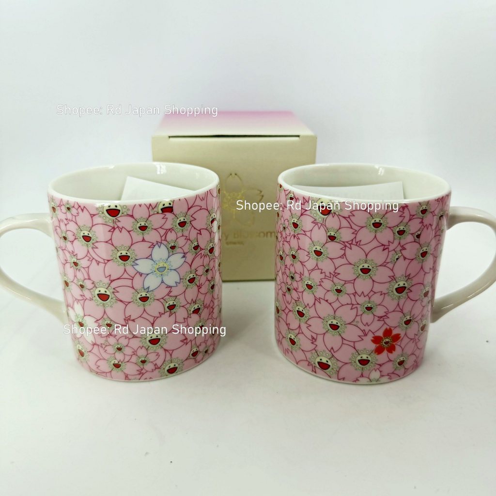 ของแท้ พร้อมส่งที่ไทย แก้ว มีหู ซากุระ มุราคามิ Murakami Sakura Mug สีชมพู